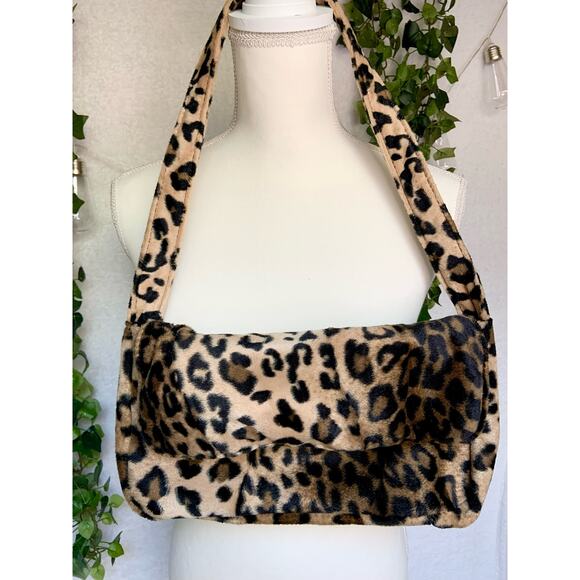 Y2K Cheetah Print Fuzzy Shoulder Purse - Picture 2 of 12